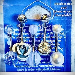 NWT 5 BellyRings Stainless Steel